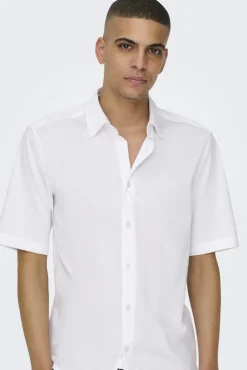 Only & Sons Camisa De Manga Larga Con Botones Blanco Outlet