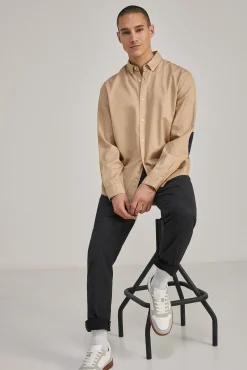 * Camisa Dobby Color Beige Outlet