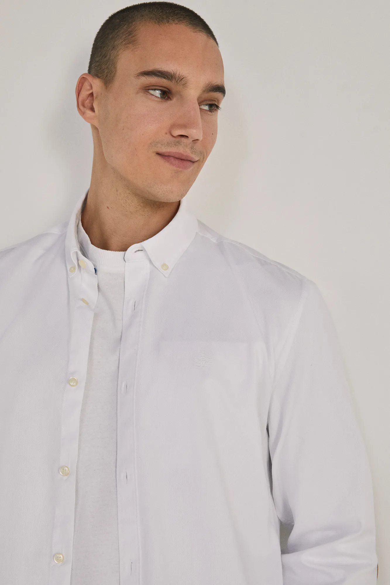 * Camisa Dobby Color Blanco