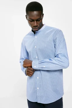 * Camisa Dobby Mao Azul Medio Hot