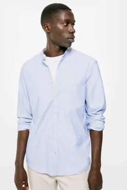 * Camisa Dobby Mao Azul Medio