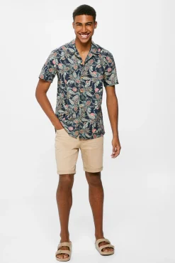 * Camisa Estampada Azul Oscuro Online