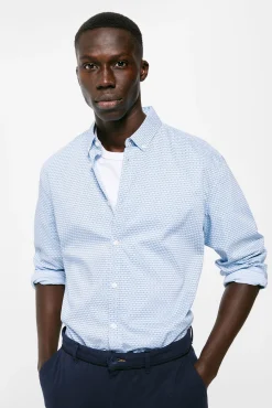 * Camisa Estampada Azul Medio Hot