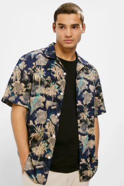* Camisa Estampada Azul Medio New