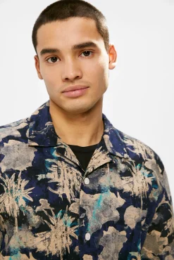 * Camisa Estampada Azul Medio New