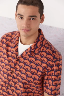 * Camisa Estampada Azul Medio New