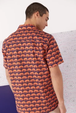 * Camisa Estampada Azul Medio New