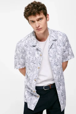 * Camisa Estampada Azul Medio Best