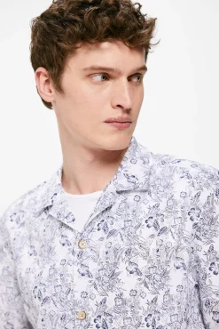 * Camisa Estampada Azul Medio Best