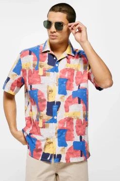* Camisa Estampada Fucsia Online