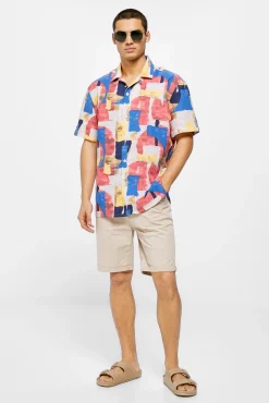 * Camisa Estampada Fucsia Online