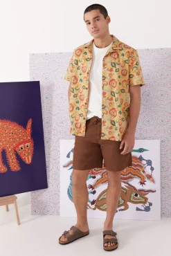 * Camisa Estampada Estampado Amarillo Sale