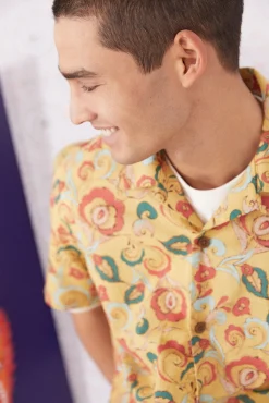 * Camisa Estampada Estampado Amarillo Sale