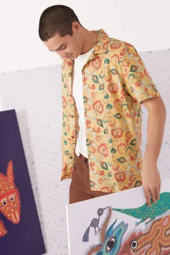 * Camisa Estampada Estampado Amarillo Sale
