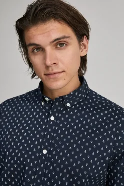 * Camisa Estampada Azul Oscuro Best