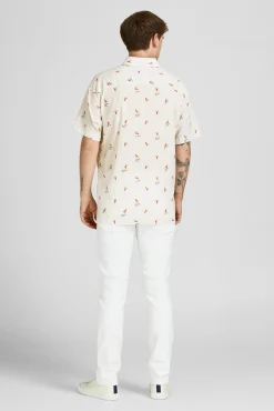Jack & Jones Camisa Estampada Algodon Blanco Online