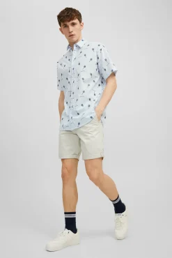 Jack & Jones Camisa Estampada Algodon Azul Claro Outlet