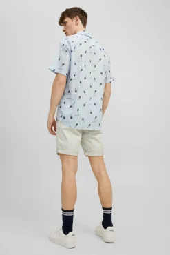 Jack & Jones Camisa Estampada Algodon Azul Claro Outlet