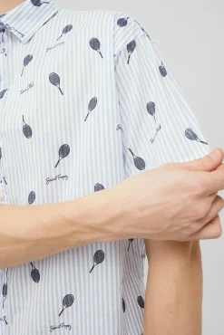Jack & Jones Camisa Estampada Algodon Azul Claro Outlet
