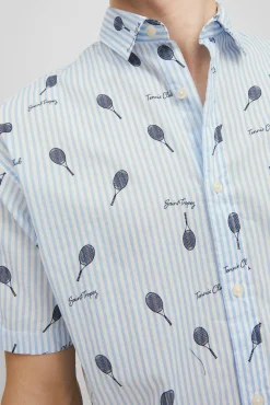 Jack & Jones Camisa Estampada Algodon Azul Claro Outlet