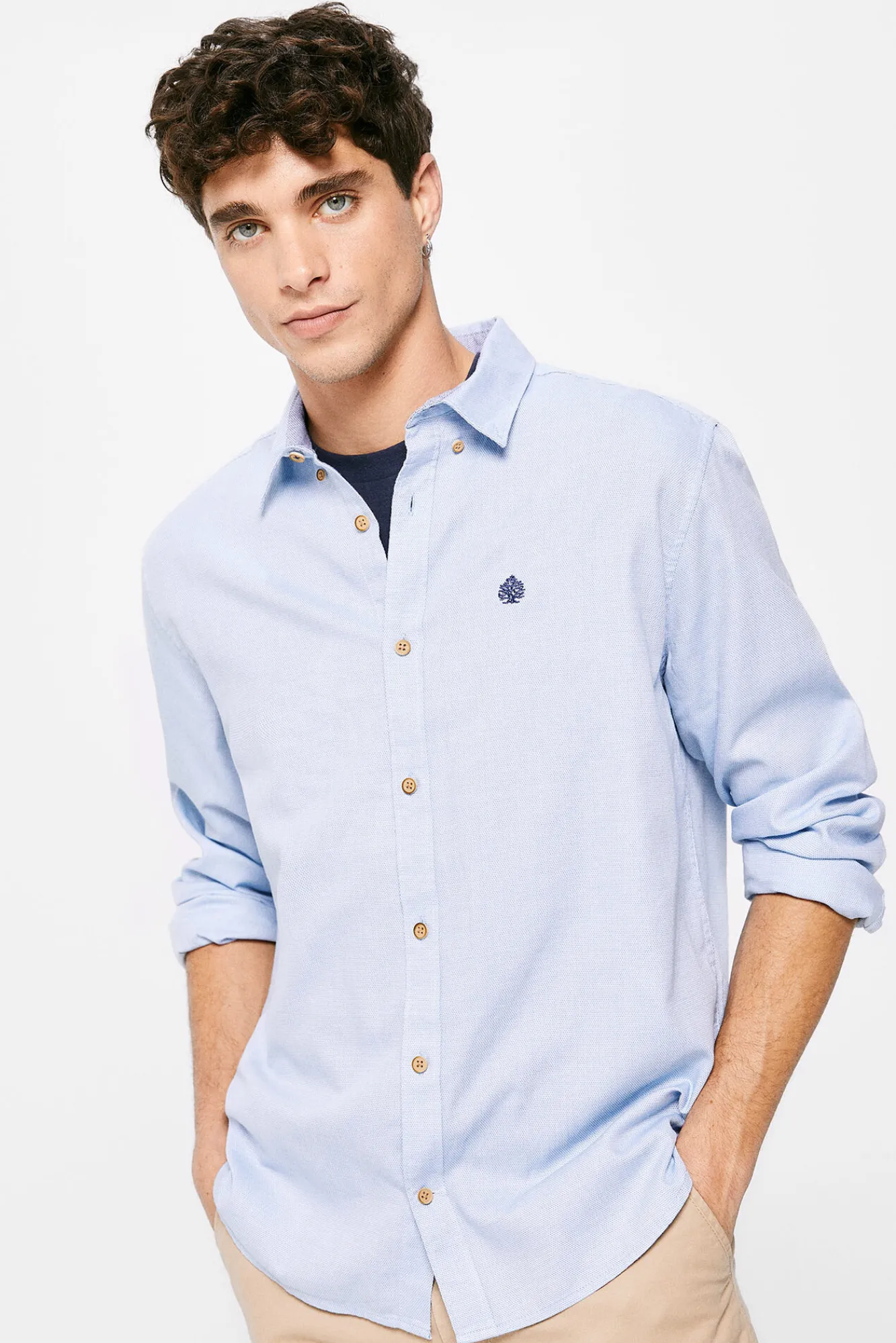 * Camisa Estructura Color Azul Claro Online