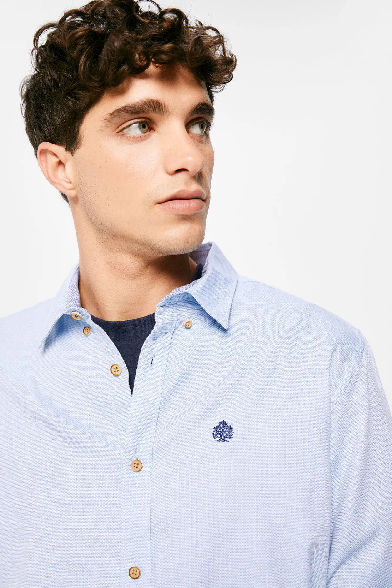 * Camisa Estructura Color Azul Claro Online