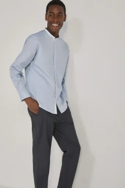 * Camisa Estructura Mao Azul Claro Hot