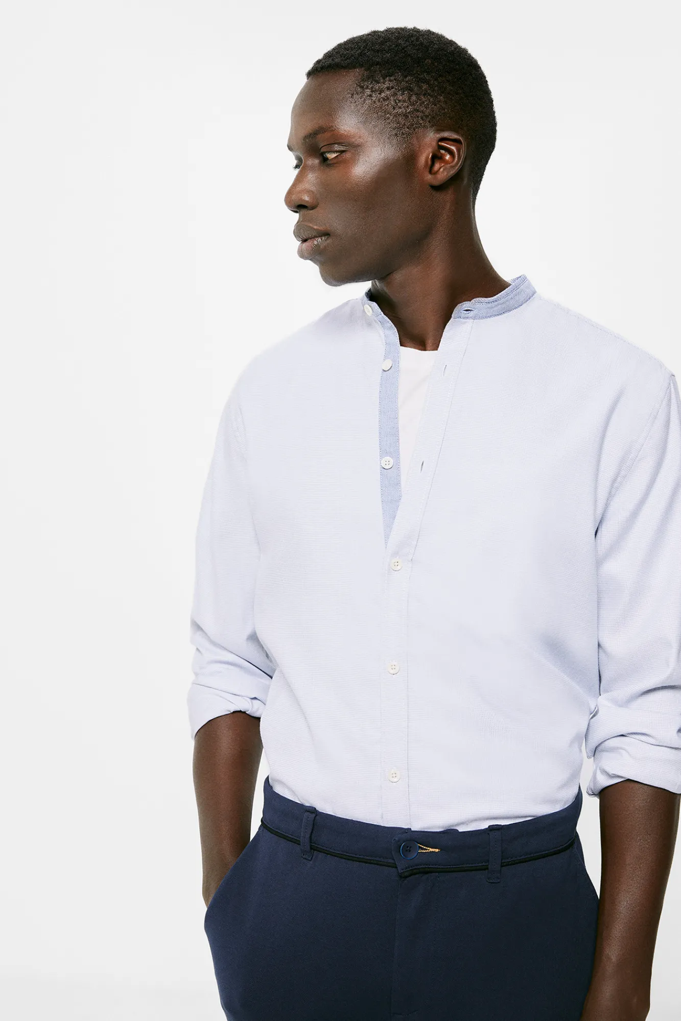 * Camisa Estructura Mao Azul Claro New