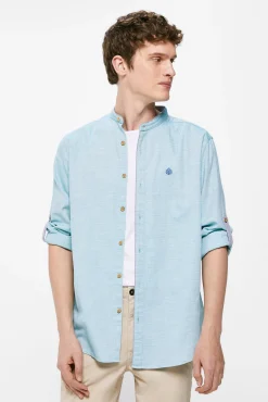 * Camisa Estructura Mao Estampado Turquesa Discount