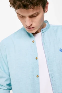 * Camisa Estructura Mao Estampado Turquesa Discount
