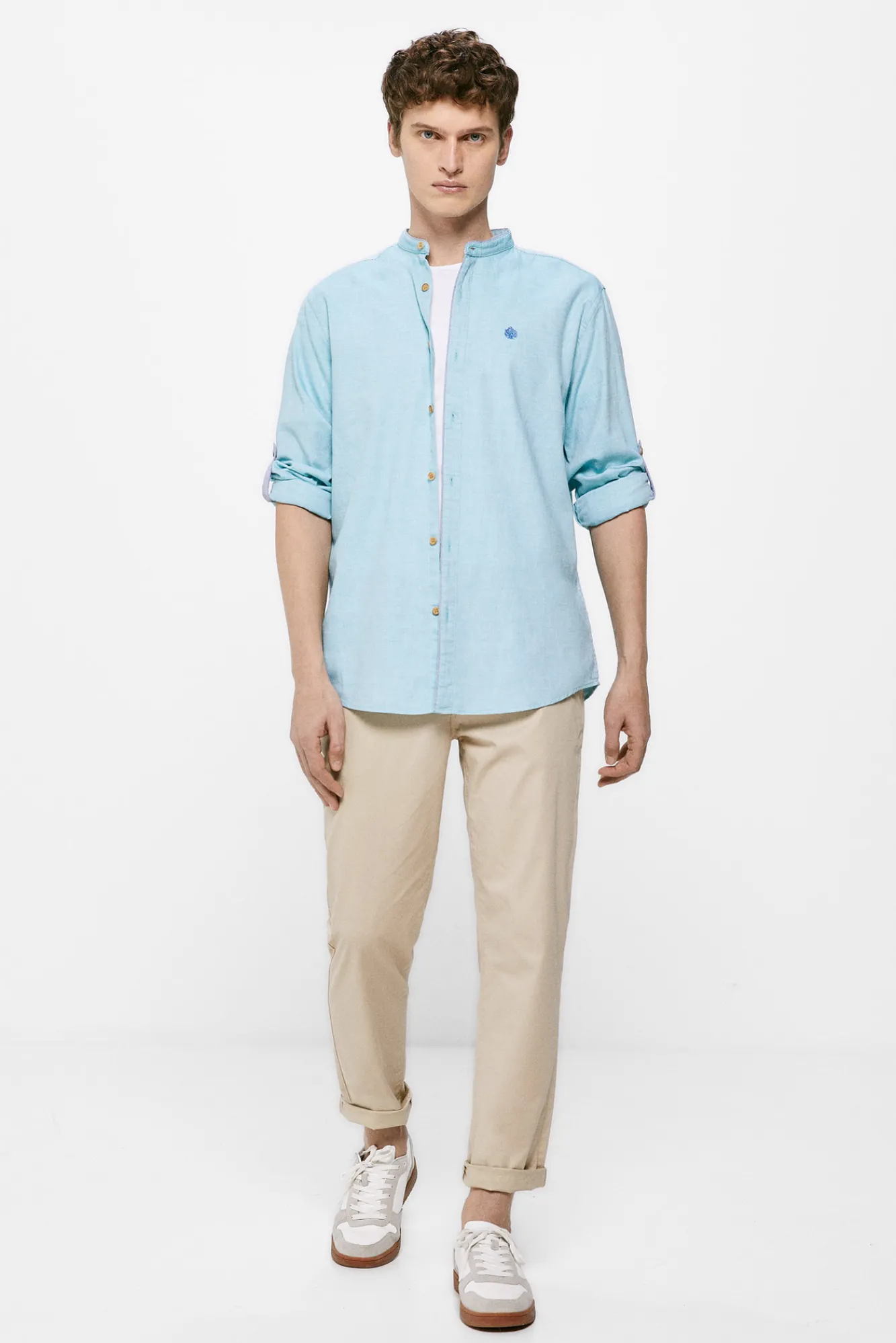 * Camisa Estructura Mao Estampado Turquesa Discount