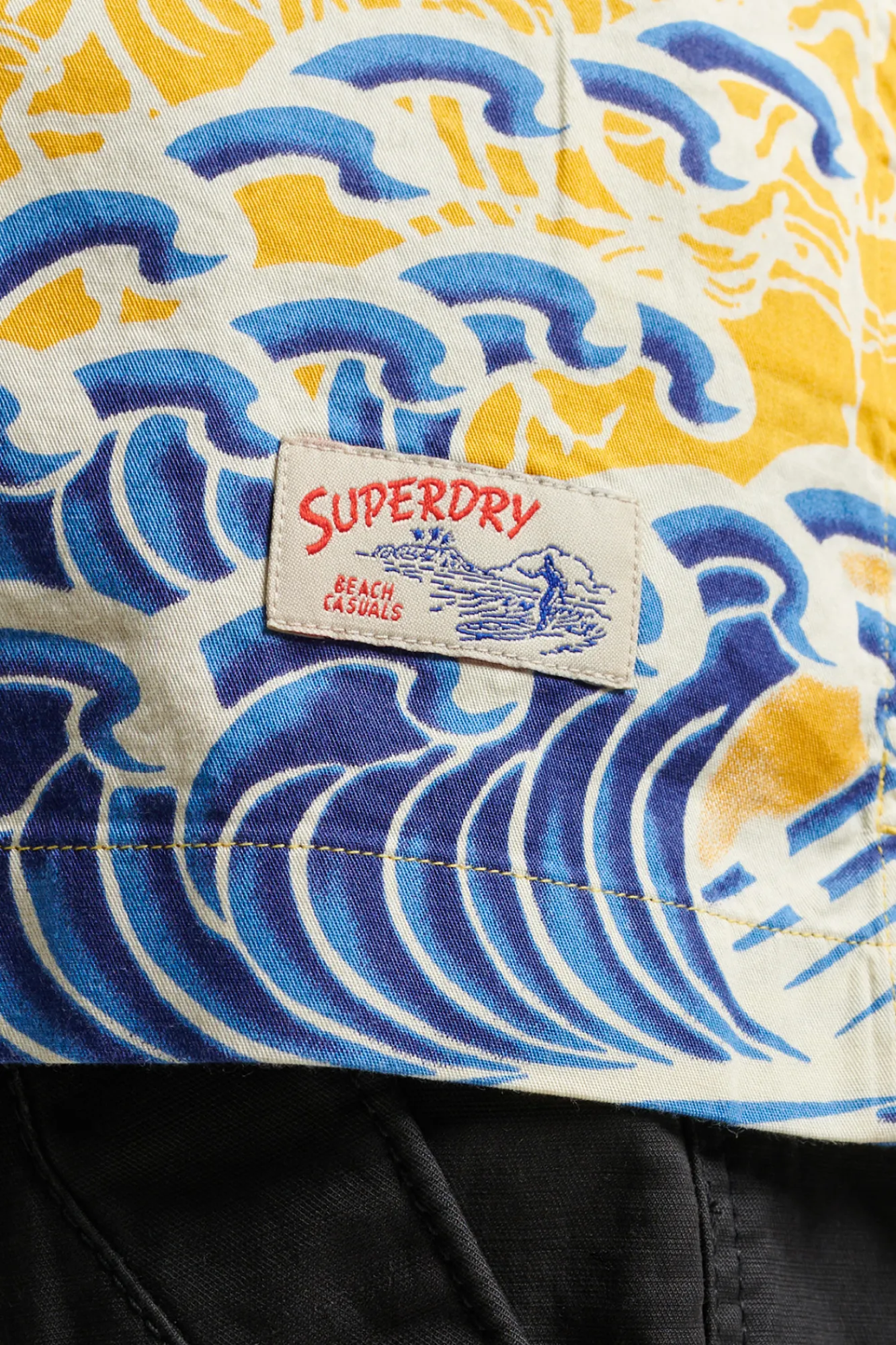 Superdry Camisa Hawaiana De Manga Corta Vintage Estampado Amarillo Clearance