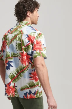 Superdry Camisa Hawaiana De Manga Corta Vintage Blanco Best