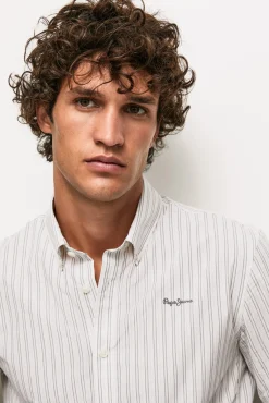 Pepe Jeans Camisa Hombre A Rayas Marfil Outlet