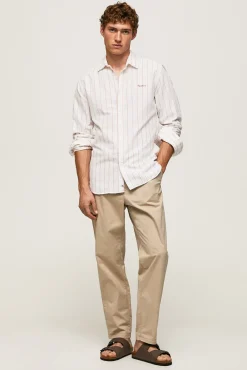 Pepe Jeans Camisa Hombre A Rayas Finas Tipo Oxford. Blanco Online