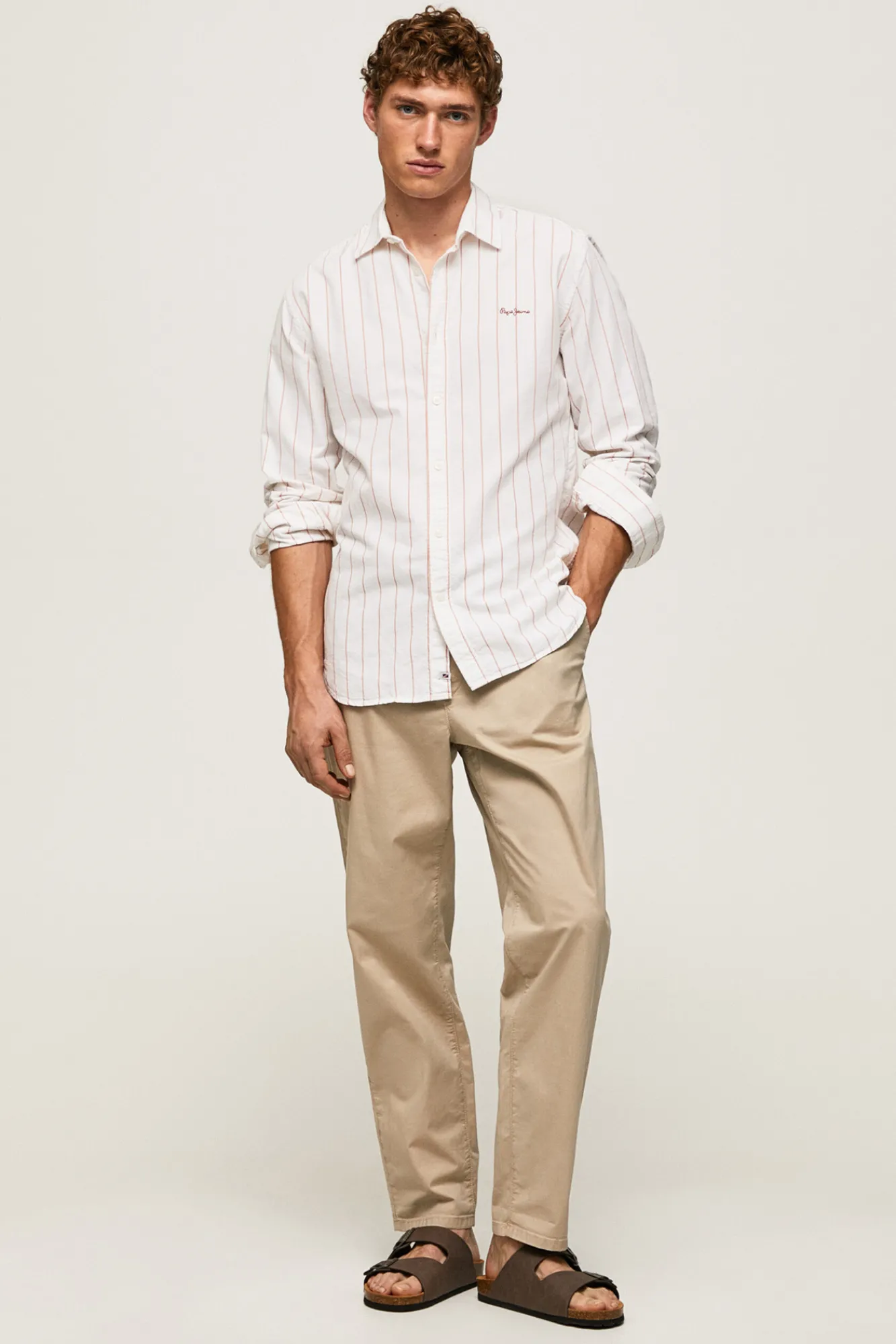 Pepe Jeans Camisa Hombre A Rayas Finas Tipo Oxford. Blanco Online