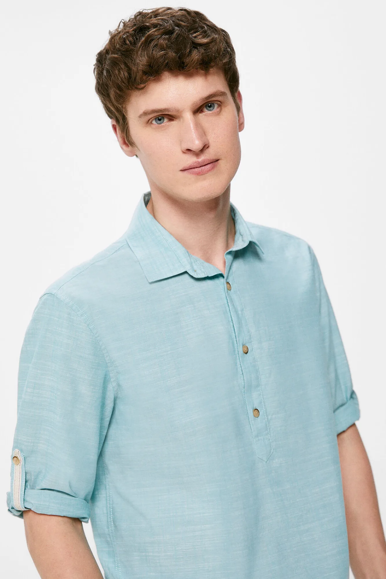 * Camisa Ligera Color Turquesa Online