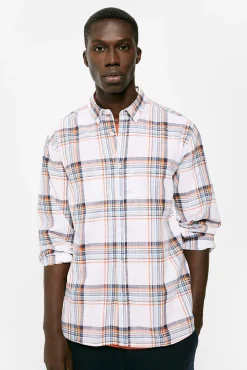 * Camisa Ligera Cuadros Blanco Hot