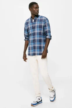 * Camisa Ligera Cuadros Azul Medio Clearance