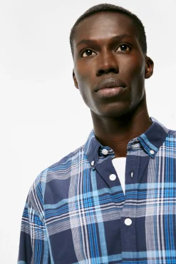 * Camisa Ligera Cuadros Azul Medio Clearance