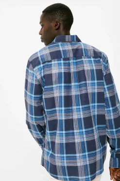* Camisa Ligera Cuadros Azul Medio Clearance