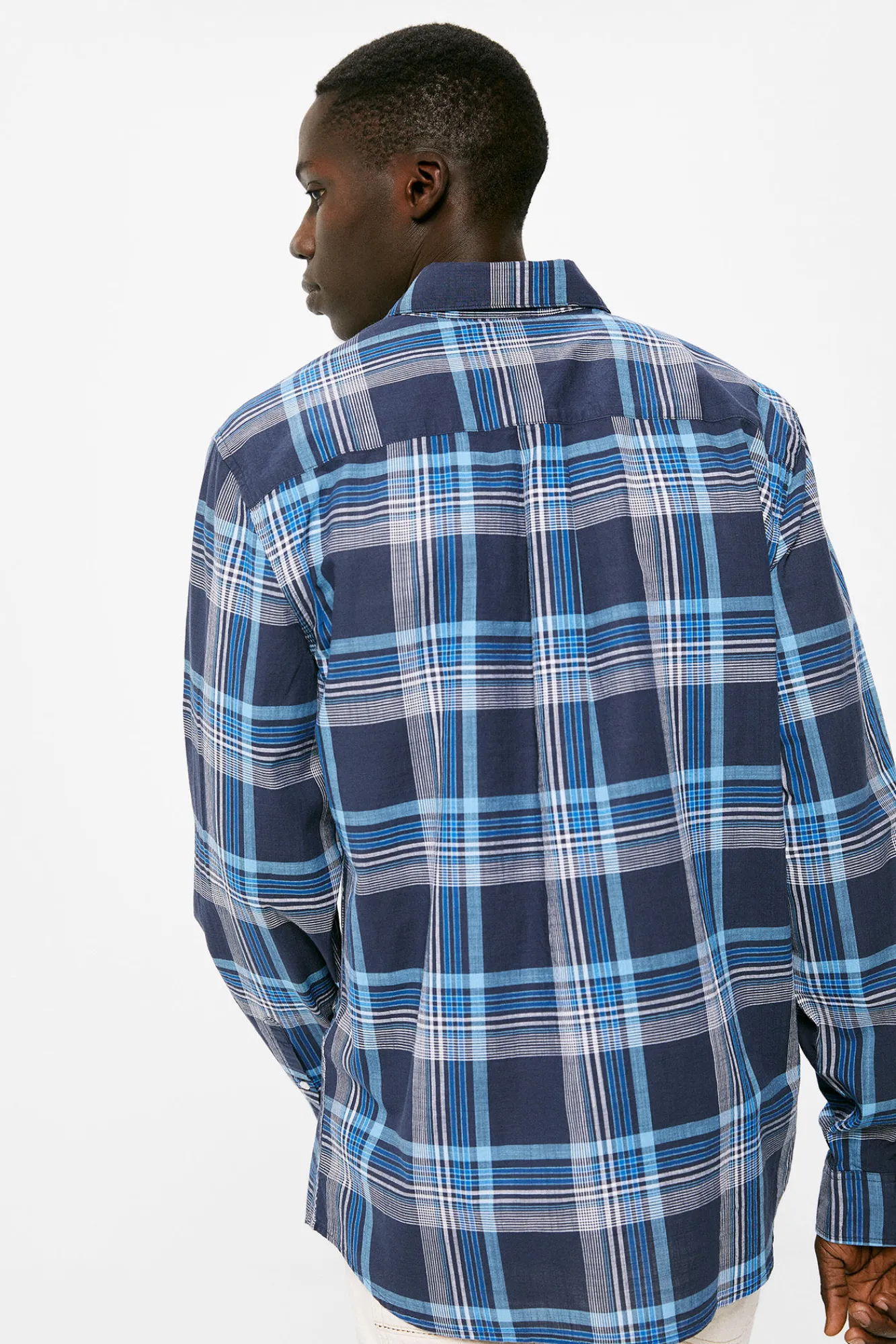 * Camisa Ligera Cuadros Azul Medio Clearance