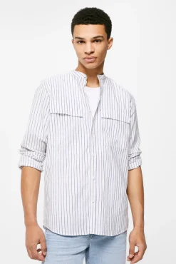 * Camisa Ligera Rayas Azul Medio Outlet