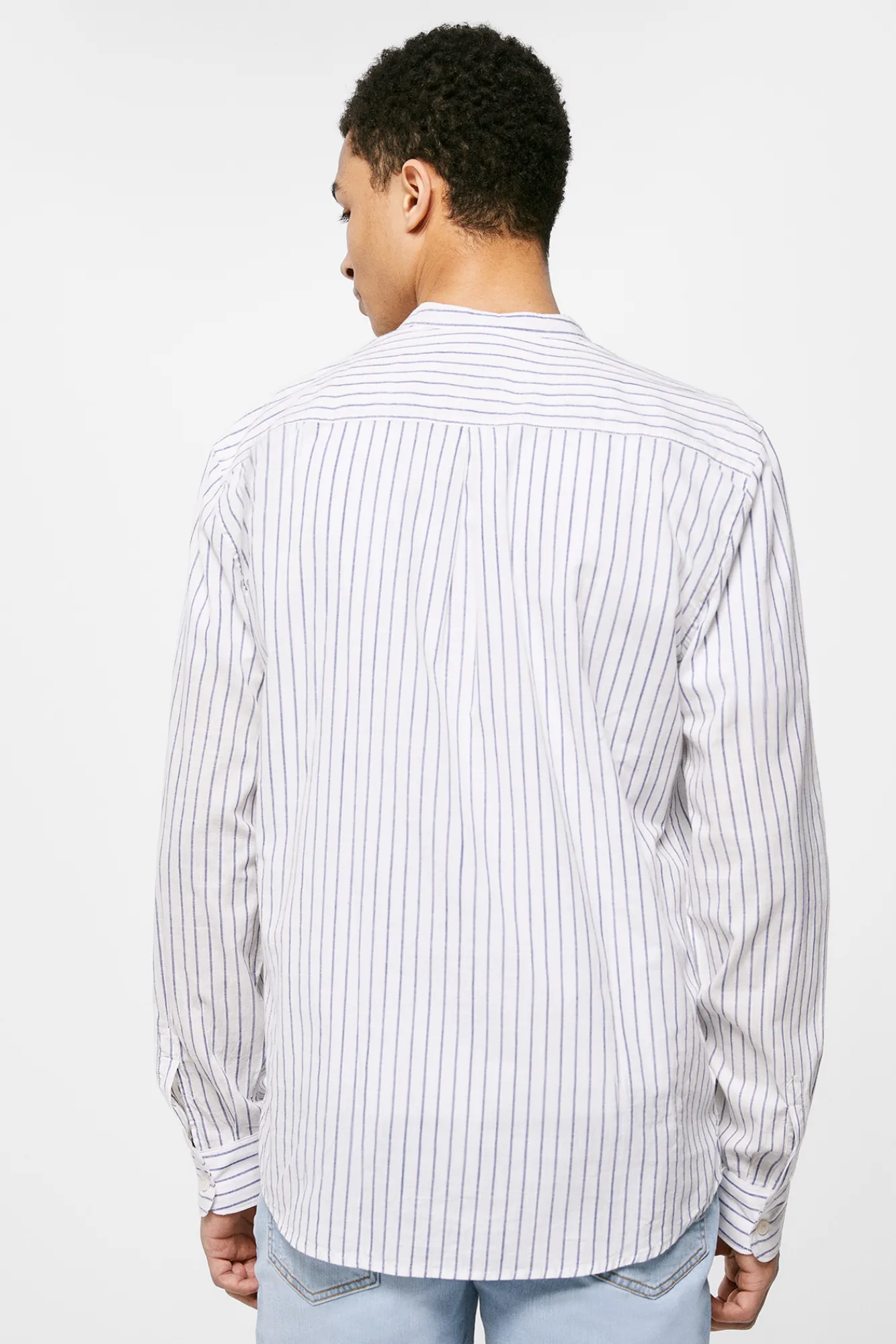 * Camisa Ligera Rayas Azul Medio Outlet