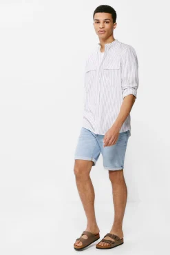 * Camisa Ligera Rayas Azul Medio Outlet