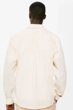 * Camisa Ligera Rayas Beige Medio Clearance