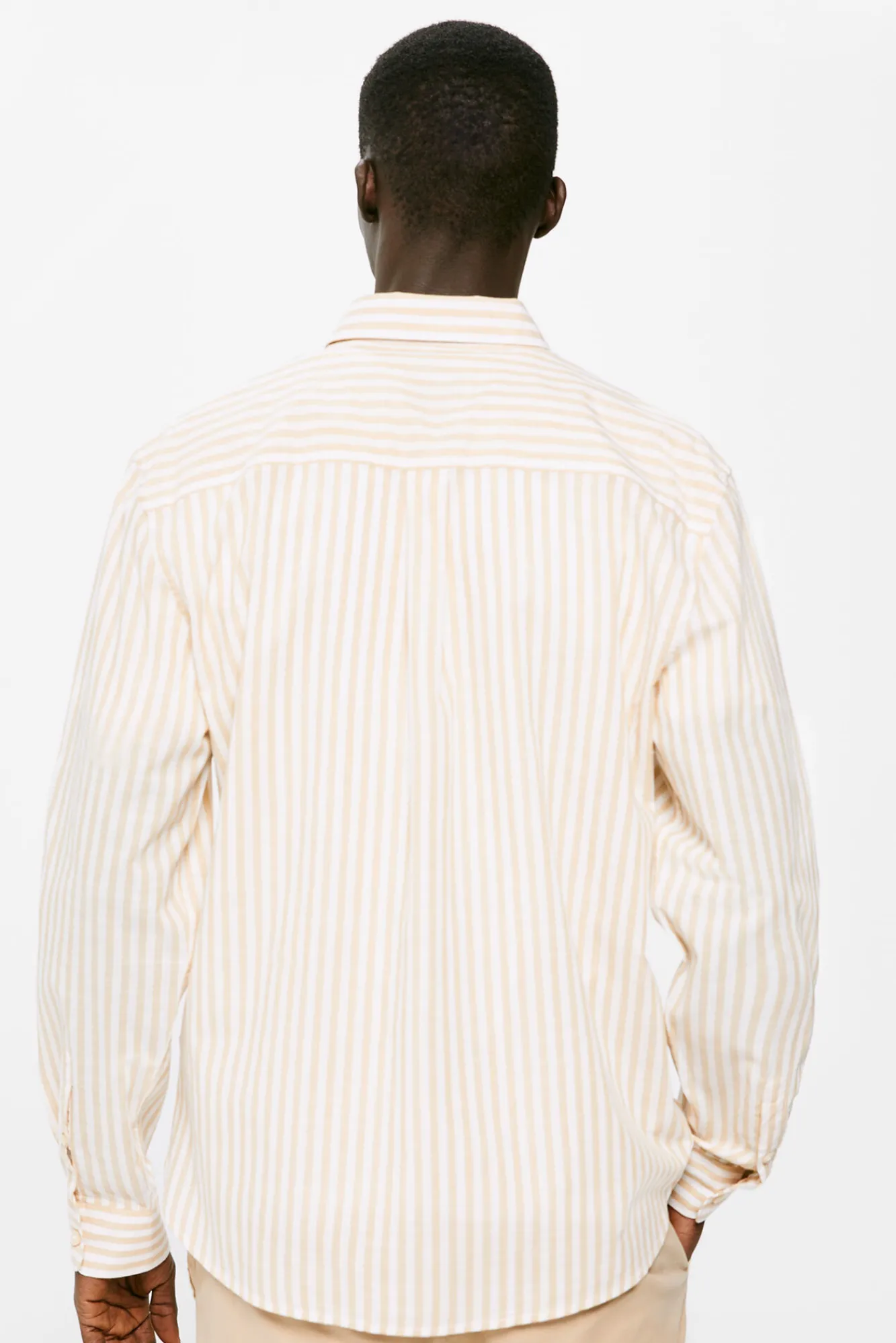 * Camisa Ligera Rayas Beige Medio Clearance