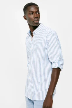 * Camisa Ligera Rayas Azul Outlet
