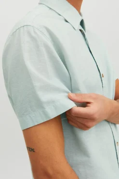 Jack & Jones Camisa Linho Slim Verde Sale