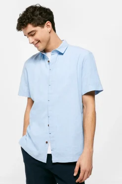 * Camisa Lino Azul Claro Discount